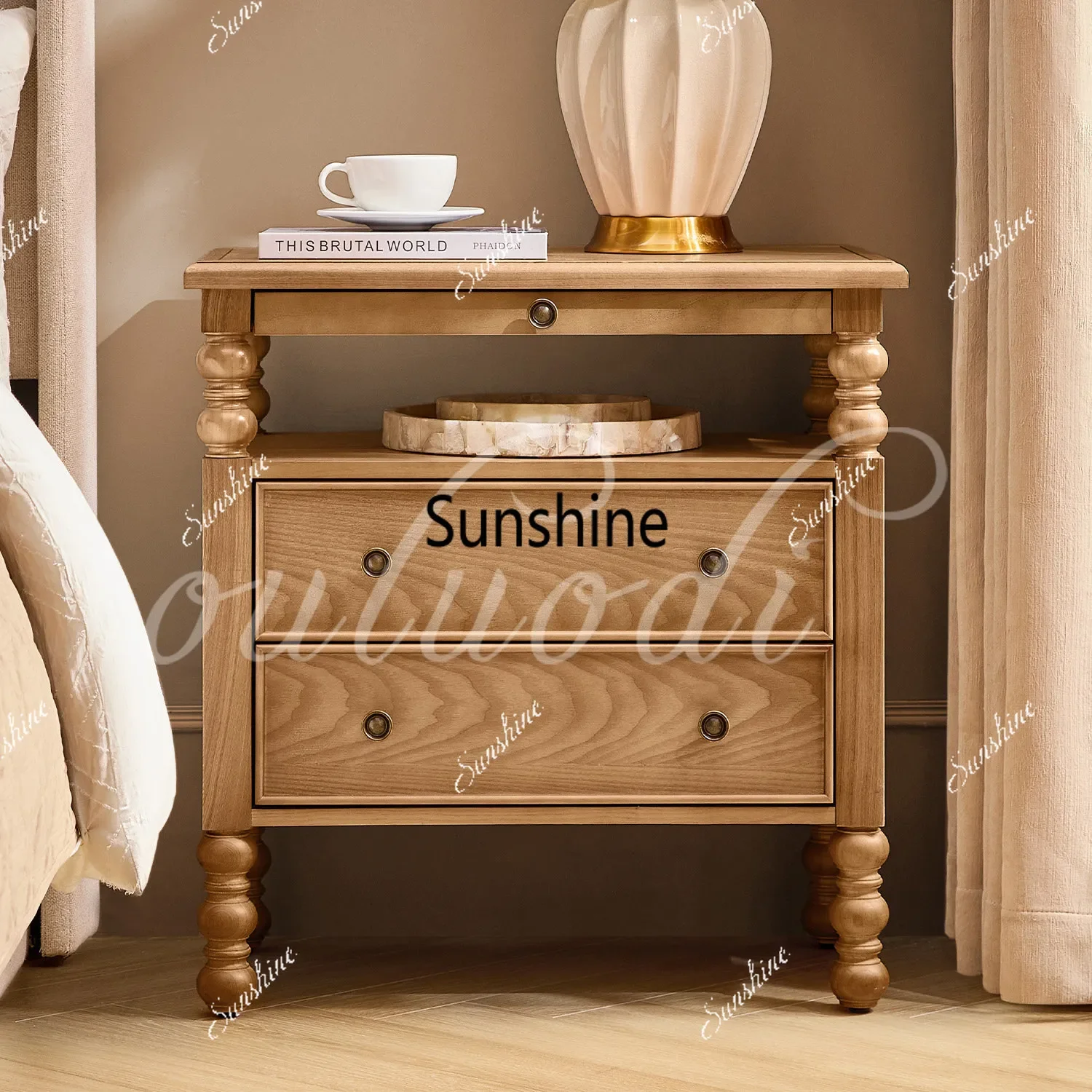 French oak bedside table carved two chest cabinet
French oak bedside table carved two chest cabinet
