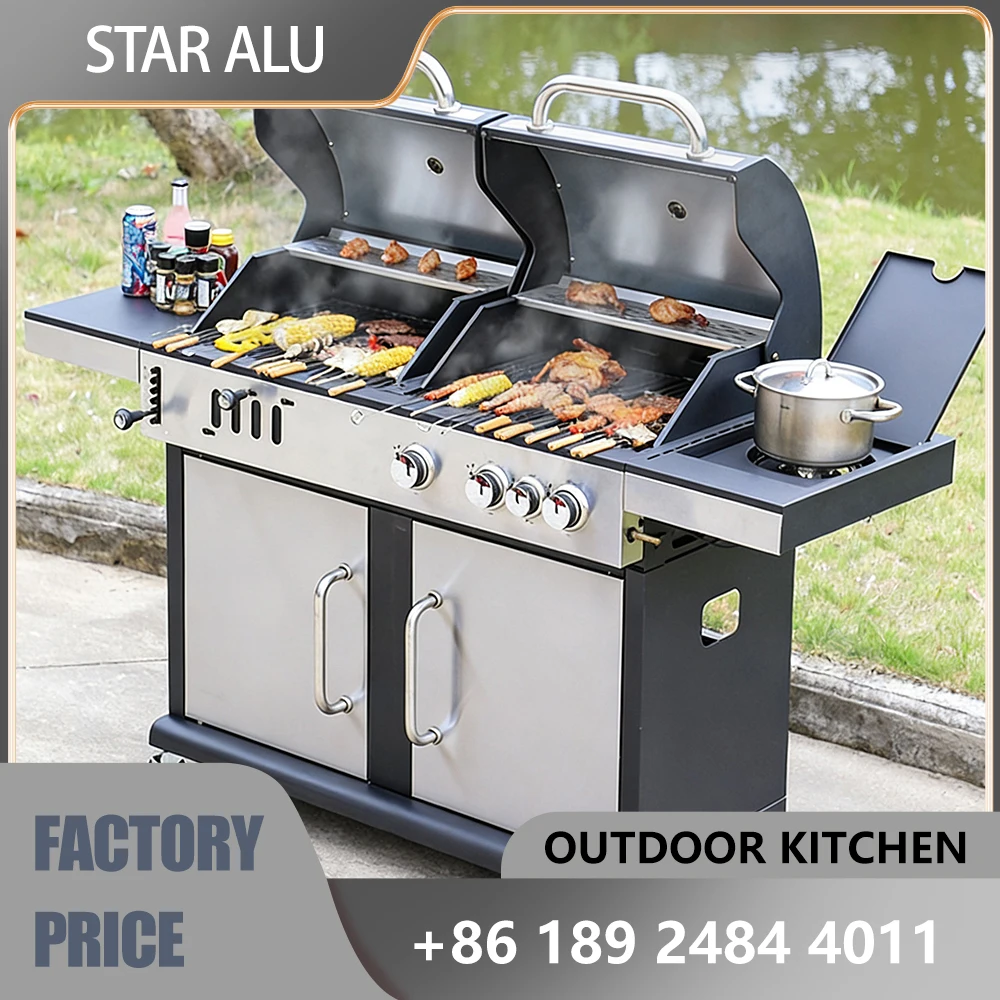 2-Zone Charcoal & Gas Grill Station Dual Chamber Commercial BBQ with Stainless Steel Frame,Heavy Duty for Luxury Outdoor Kitchen
2-Zone Charcoal & Gas Grill Station Dual Chamber Commercial BBQ with Stainless Steel Frame,Heavy Duty for Luxury Outdoor Kitchen