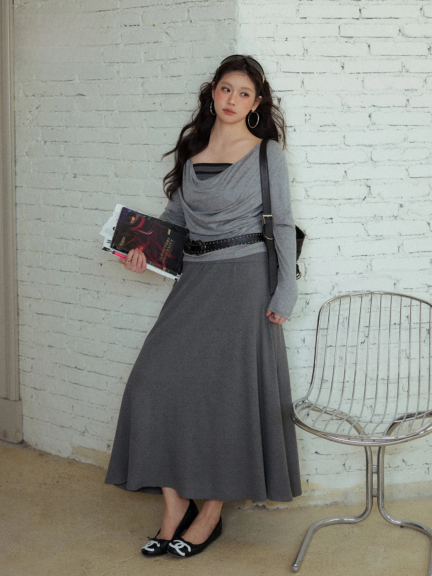 plus Size Women's Slimming Bla ey Strap Dr Set High Waist A-Line T Top Casual Korean Sle Faion plus Size Set
plus Size Women's Slimming Bla ey Strap Dr Set High Waist A-Line T Top Casual Korean Sle Faion plus Size Set