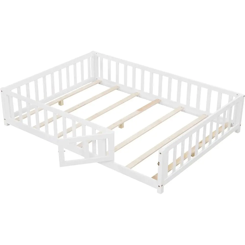 Contemporary Wooden Slat Bed for Kids - No Box Spring Required - Suitable for Boys and Girls in White
Contemporary Wooden Slat Bed for Kids - No Box Spring Required - Suitable for Boys and Girls in White