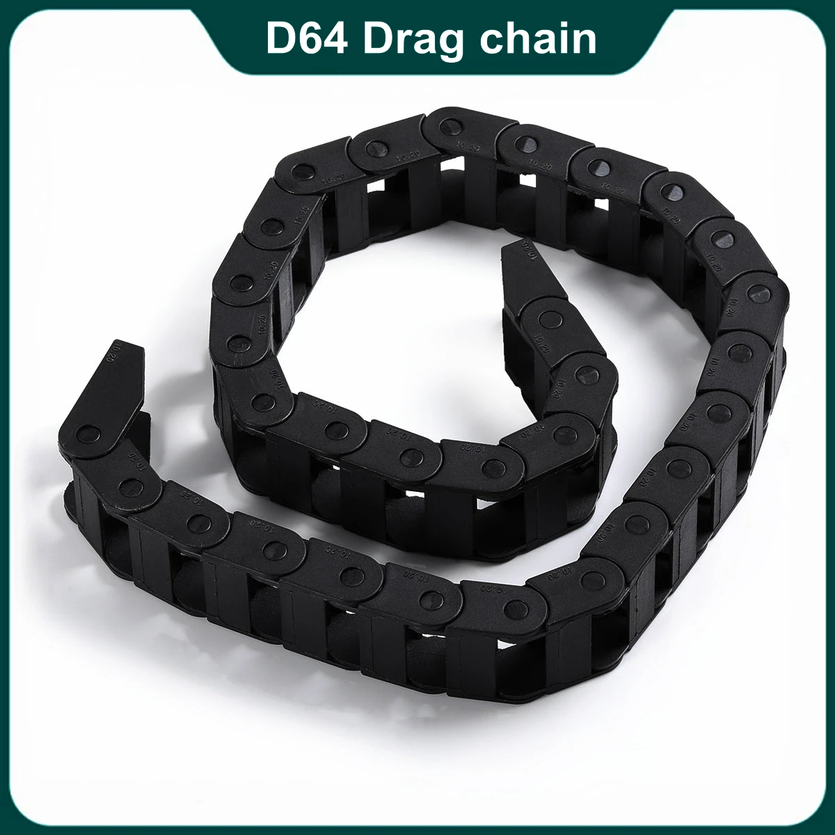 NEJE D64 10X20mm 640mm Length Black Plastic Flexible Drag Chain Cable Wire Carrier Open Type for NEJE Laser Engraver & Cutte
NEJE D64 10X20mm 640mm Length Black Plastic Flexible Drag Chain Cable Wire Carrier Open Type for NEJE Laser Engraver & Cutte