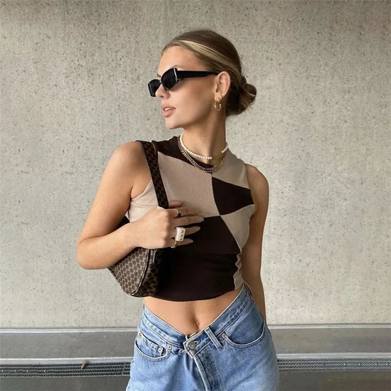 2023 Women Summer Sexy Off Shoulder Y2K Brown Tops Club Casual Patchwork Sleeveless Crop Top Shirts Tank Top Knit Fashion Camis
2023 Women Summer Sexy Off Shoulder Y2K Brown Tops Club Casual Patchwork Sleeveless Crop Top Shirts Tank Top Knit Fashion Camis