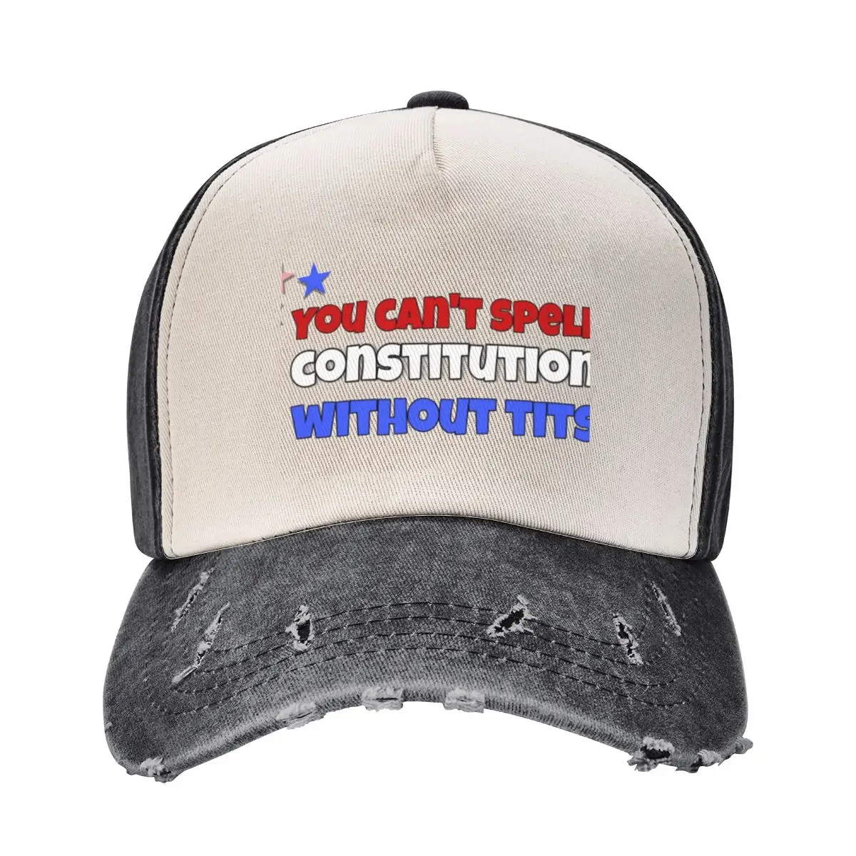 Red, White & Royal Blue - U cant spell constitution without tits Baseball Cap |-F-| western Hat Visor Men's Women's
Red, White & Royal Blue - U cant spell constitution without tits Baseball Cap |-F-| western Hat Visor Men's Women's