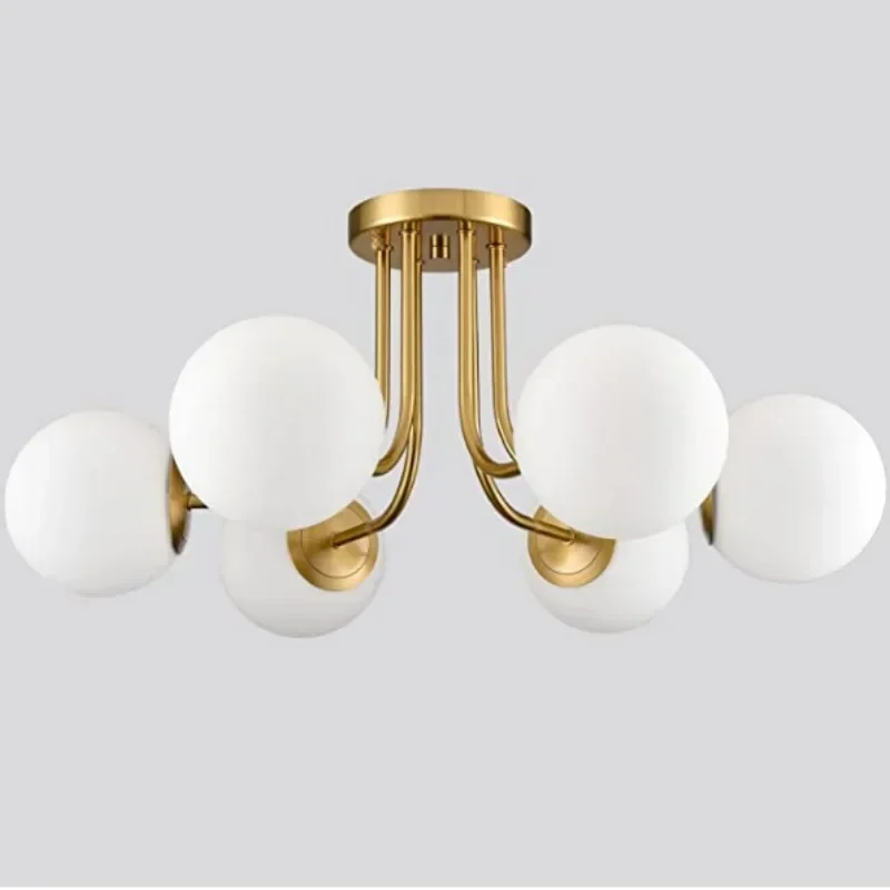 Nordic Simple Modern Living Room Light Spherical White Glass Lampshade Semi-recessed Ceiling Light Golden Magic Bean Lamps
Nordic Simple Modern Living Room Light Spherical White Glass Lampshade Semi-recessed Ceiling Light Golden Magic Bean Lamps