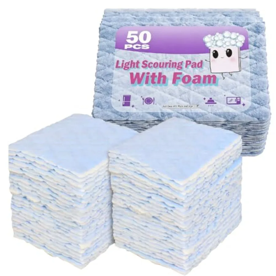 Light Scouring Pad with Foam, Triple Cleaning Scrub Pad Singles Heavy Duty Household Non-Scratch Abrasive Hand Pad Multi Surfac
Light Scouring Pad with Foam, Triple Cleaning Scrub Pad Singles Heavy Duty Household Non-Scratch Abrasive Hand Pad Multi Surfac