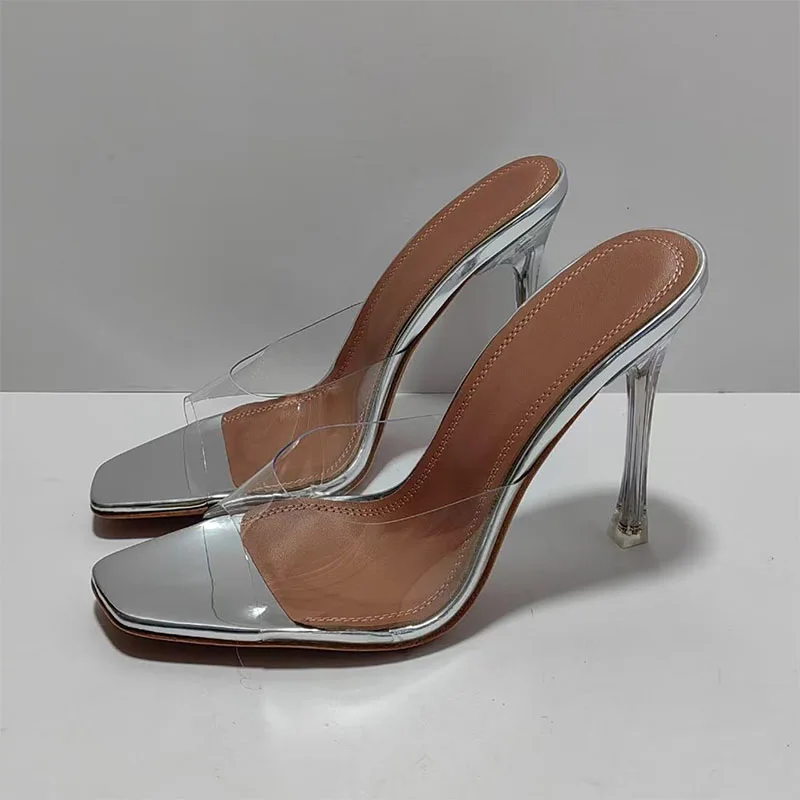 Sexy High Heels Slippers Women Candy Color PVC Square Peep Toe Runway Slides Female Summer Stiletto Dress Party Sandals Woman
Sexy High Heels Slippers Women Candy Color PVC Square Peep Toe Runway Slides Female Summer Stiletto Dress Party Sandals Woman