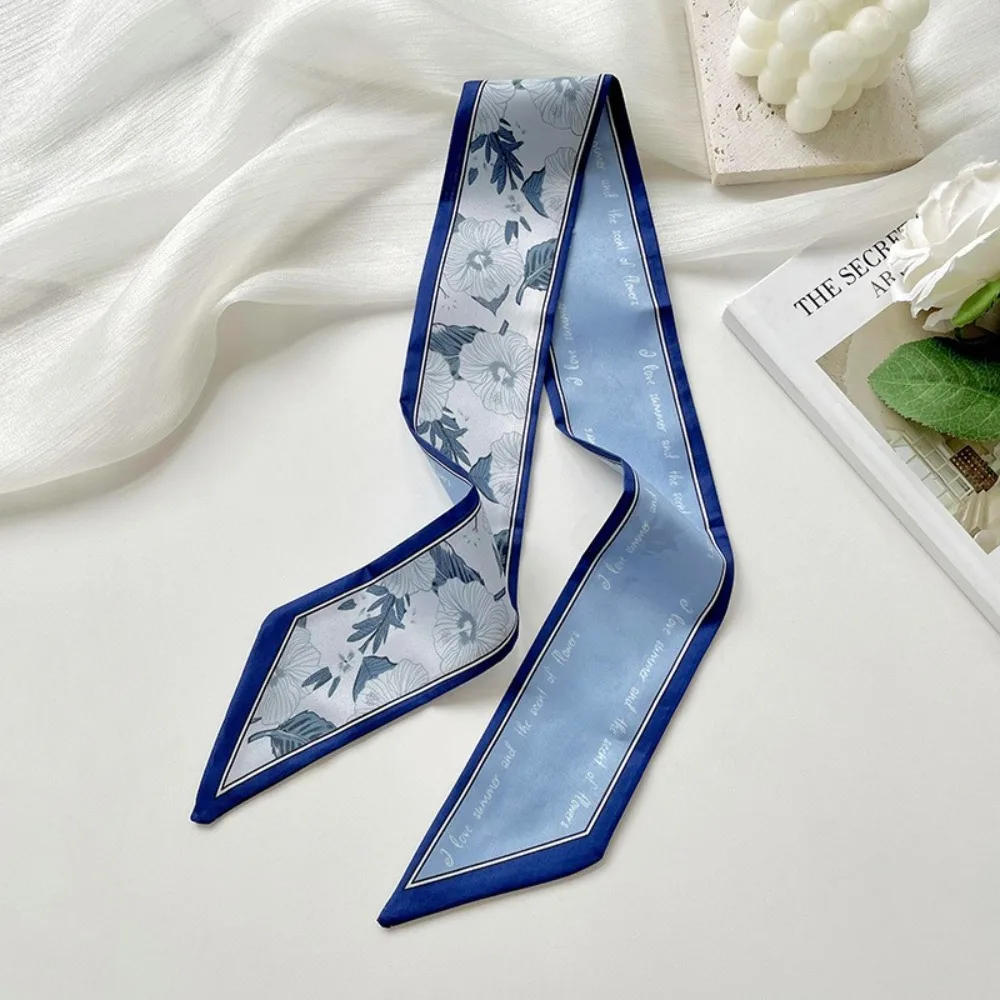 Elagant Floral Silk Satin Scarf Narrow Thin Long Tied Hairband Neckerchief Bag Decoration Vacation Headscarf
Elagant Floral Silk Satin Scarf Narrow Thin Long Tied Hairband Neckerchief Bag Decoration Vacation Headscarf