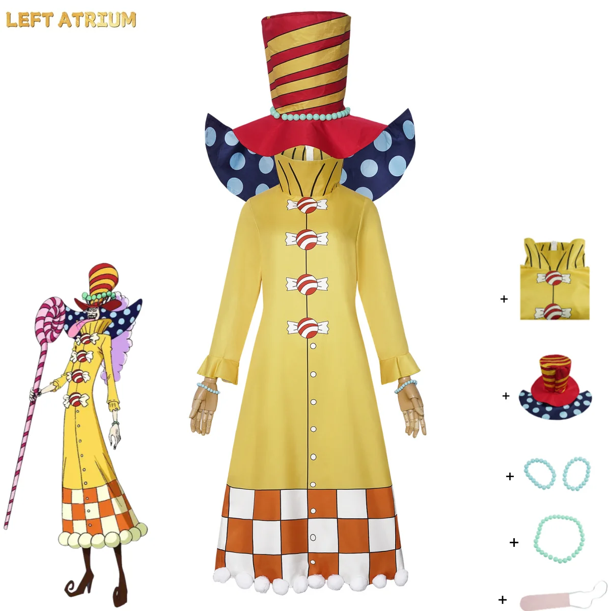 Anime Charlotte Perospero Cosplay Costume Charlotte Family Candy Minister Yellow Robe Uniform Hat Man Woman Carnival Party Suit
Anime Charlotte Perospero Cosplay Costume Charlotte Family Candy Minister Yellow Robe Uniform Hat Man Woman Carnival Party Suit