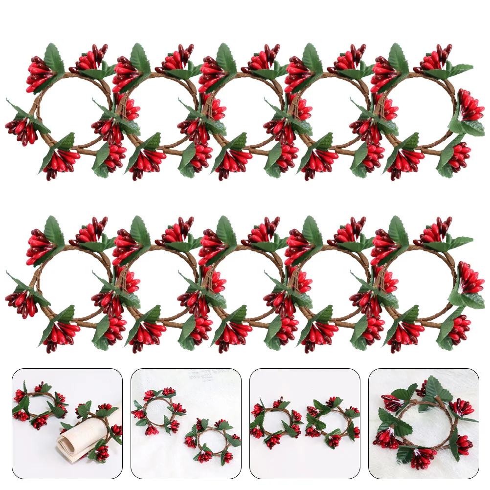 10pcs Christmas Wreaths Artificial Berries Rings Simulated Red Berry Decorative Ornament For Holiday Home Party Supplies
10pcs Christmas Wreaths Artificial Berries Rings Simulated Red Berry Decorative Ornament For Holiday Home Party Supplies