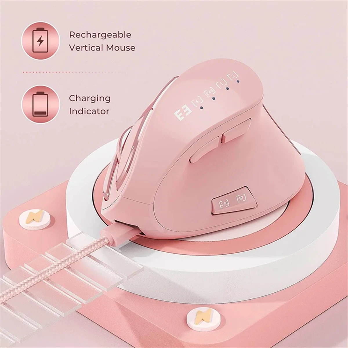 CMB-pRechargeable Ergonomic Mouse Noiseless Click Bluetooth 5.0 Wireless Mice for Mac OS Windows XP 10 7
CMB-pRechargeable Ergonomic Mouse Noiseless Click Bluetooth 5.0 Wireless Mice for Mac OS Windows XP 10 7