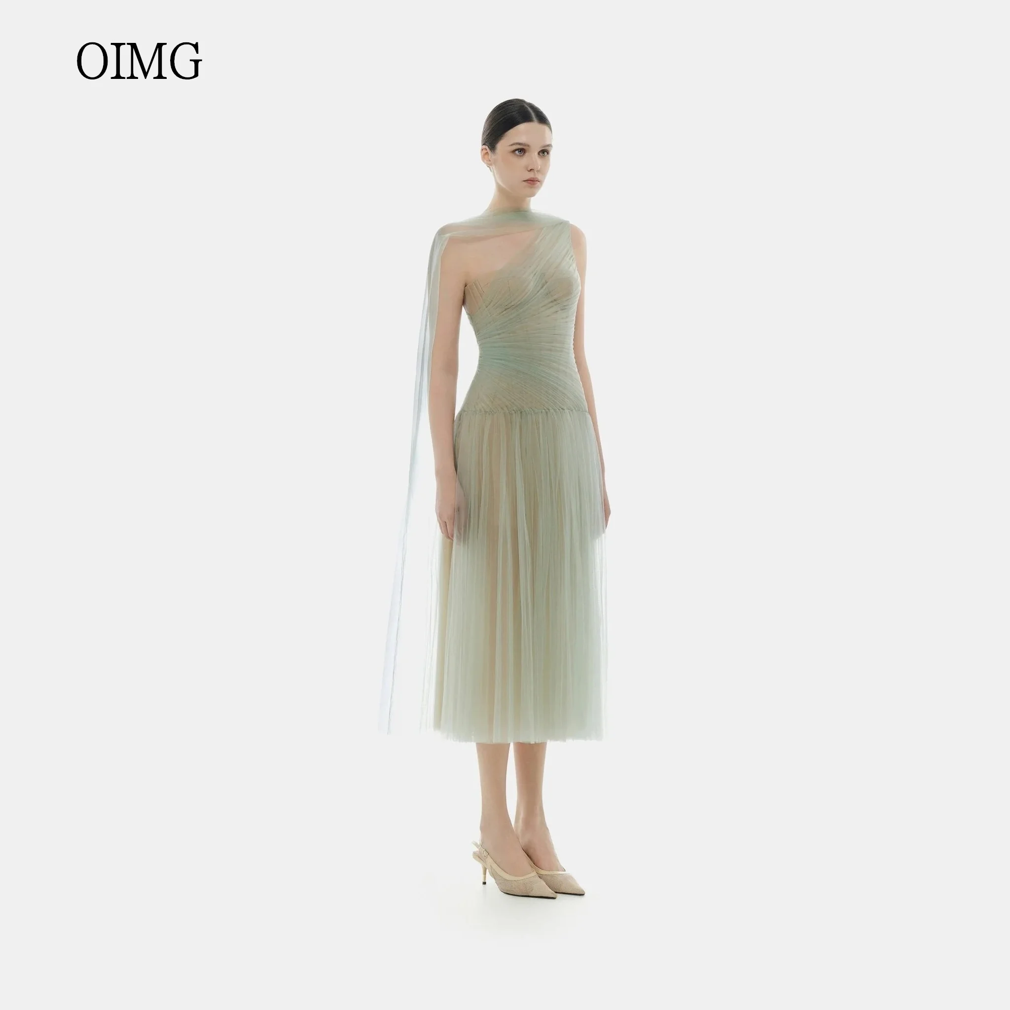 OIMG Elegant Light Green/Burgundy A Line Prom Gowns One Shoulder Party Gown Tea Length Evening Dress vestidos de gala Customized
OIMG Elegant Light Green/Burgundy A Line Prom Gowns One Shoulder Party Gown Tea Length Evening Dress vestidos de gala Customized