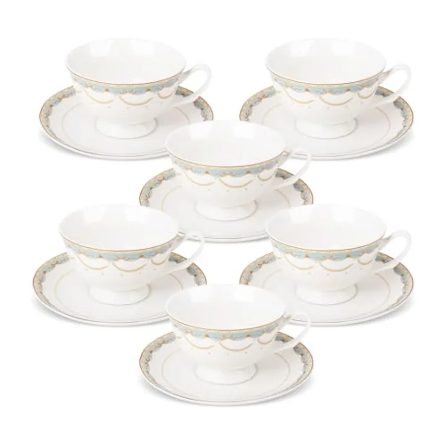 Blue Lace Teacup and Saucers Set with Gold Trim, Bone China British Coffee Cups and Saucers for Afternoon Tea Coffee Party Gift
Blue Lace Teacup and Saucers Set with Gold Trim, Bone China British Coffee Cups and Saucers for Afternoon Tea Coffee Party Gift