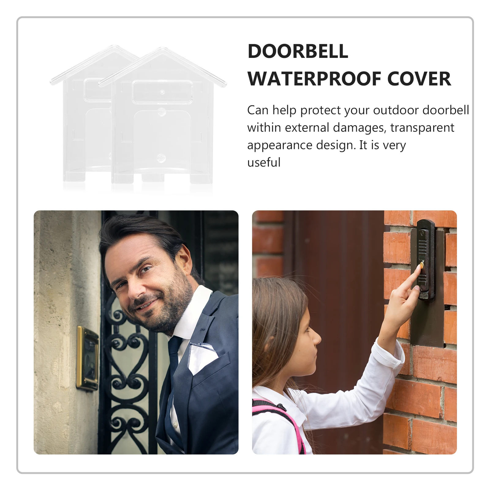 2Pcs Transparent Doorbell Protective Covers Clamshell Style Self Adhesive Outdoor Rainproof Waterproof Covers for Wireless
2Pcs Transparent Doorbell Protective Covers Clamshell Style Self Adhesive Outdoor Rainproof Waterproof Covers for Wireless