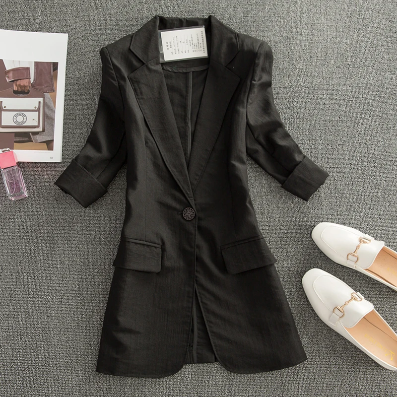 Летний тонкий женский жакет Slim Fit в корейском стиле, повседневная рабочая одежда, с зауженной талией, профессиональный офисный топ с пуговицами
Летний тонкий женский жакет Slim Fit в корейском стиле, повседневная рабочая одежда, с зауженной талией, профессиональный офисный топ с пуговицами