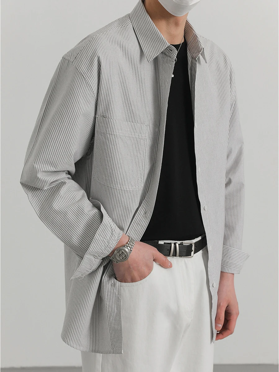 Spring Casual Loose Long Sve Men's irt Faionable Slim Stripe Color Polyester Fiber Boy's Spring Season Wear
Spring Casual Loose Long Sve Men's irt Faionable Slim Stripe Color Polyester Fiber Boy's Spring Season Wear