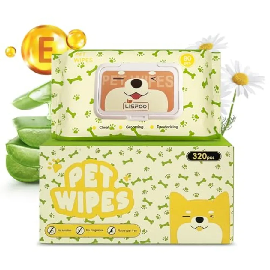 Pet Wipes -Cleaning and Grooming for All Pets Alcohol-Free Portable Pack Gentle for Face Body Paws and Butt-Thick Nonwoven Fabr
Pet Wipes -Cleaning and Grooming for All Pets Alcohol-Free Portable Pack Gentle for Face Body Paws and Butt-Thick Nonwoven Fabr