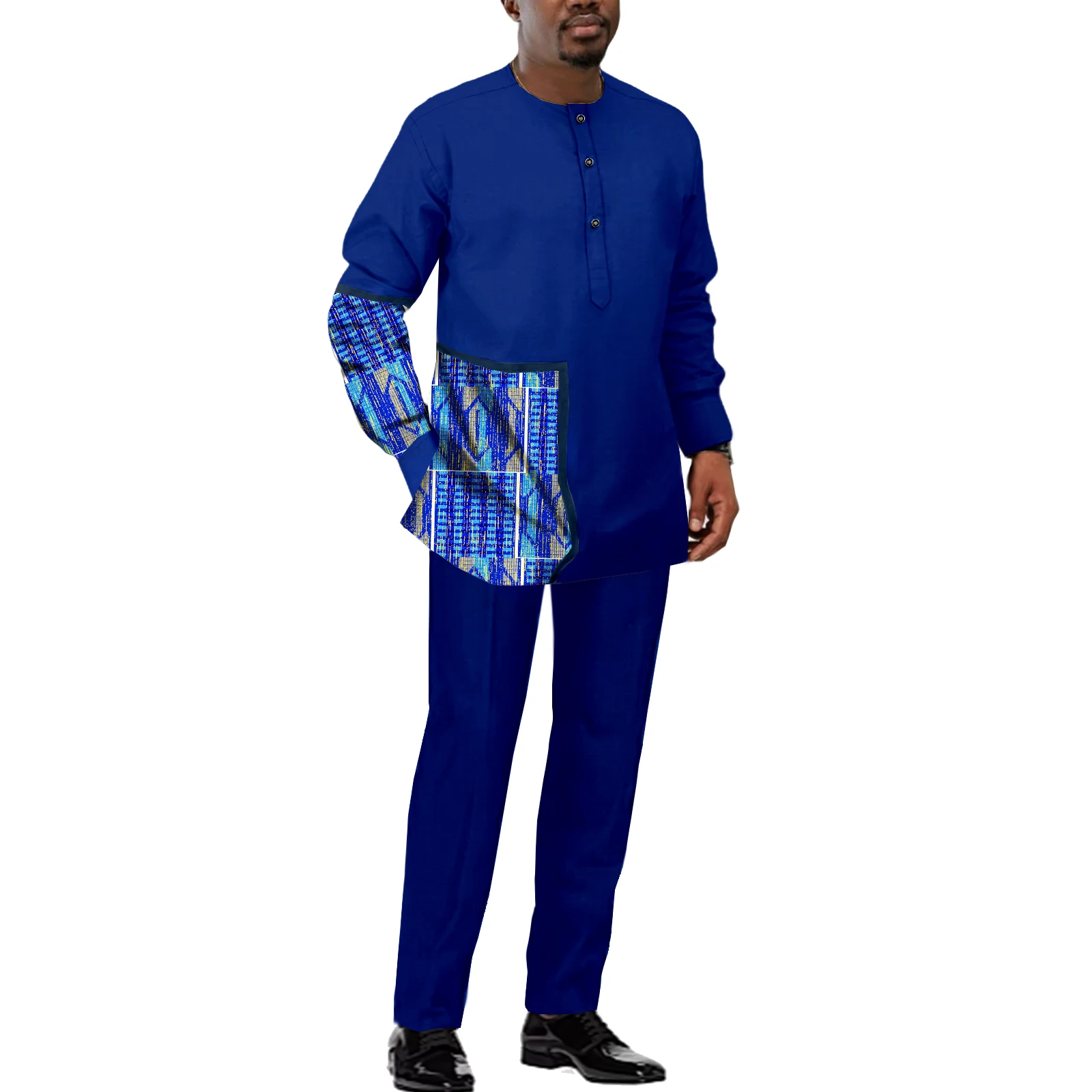 Men's African Suit Kente Patchwork Top Shirt and Pants 2 Piece Set Dashiki Casual Outfits
Men's African Suit Kente Patchwork Top Shirt and Pants 2 Piece Set Dashiki Casual Outfits