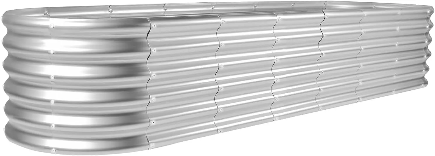 8×2×1.5ft Galvanized Raised Garden Bed Kit Raised Garden Boxes Outdoor Oval Metal Raised Garden Beds for Vegetables Silver
8×2×1.5ft Galvanized Raised Garden Bed Kit Raised Garden Boxes Outdoor Oval Metal Raised Garden Beds for Vegetables Silver