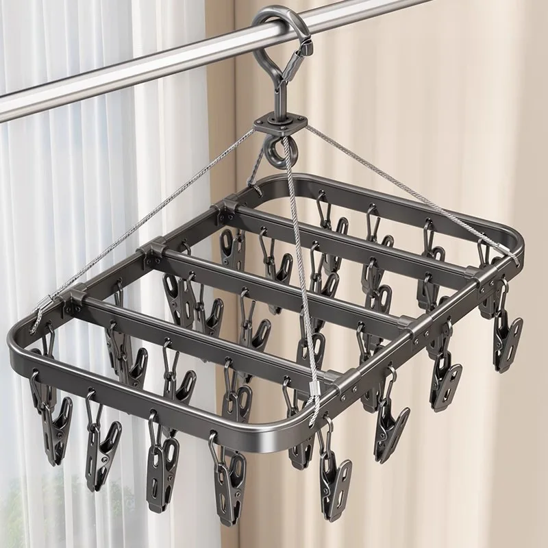 Aluminum Alloy Sock Drying Rack with Multiple Clips and Multifunctional Household Balcony Stainless Steel Windproof Drying Rack
Aluminum Alloy Sock Drying Rack with Multiple Clips and Multifunctional Household Balcony Stainless Steel Windproof Drying Rack