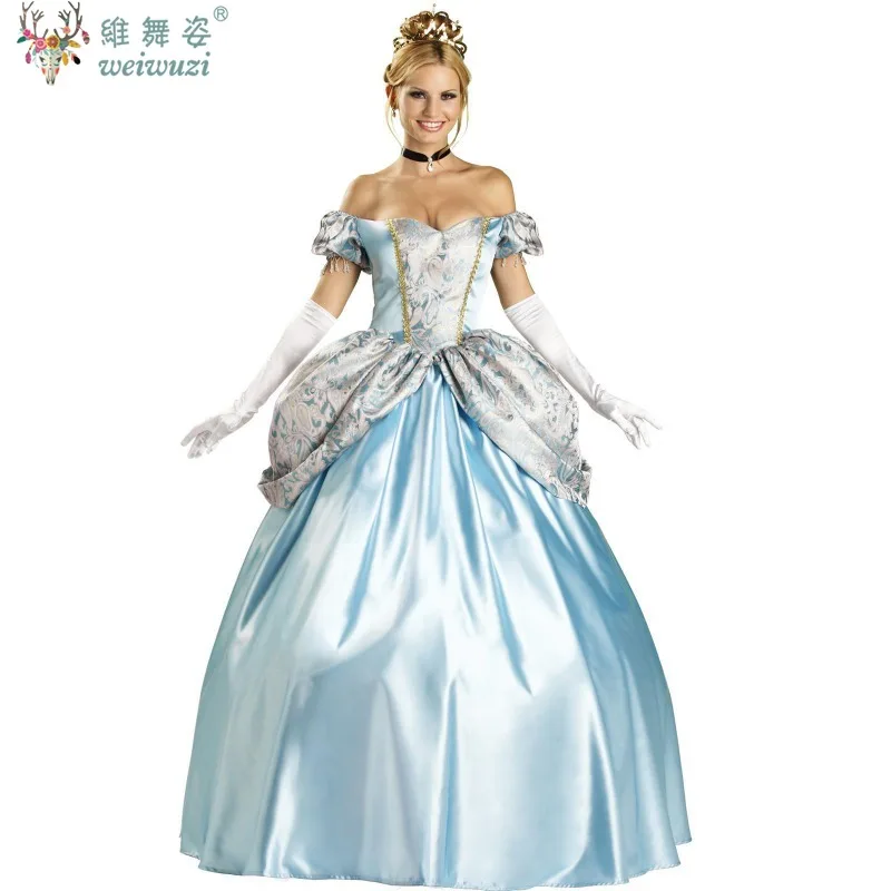 Halloween Costume Deluxe Women's Blue Gown Princess Cosplay Costume Tale Party Carnival Masquerade Stage Perfermance Fancy Outfi
Halloween Costume Deluxe Women's Blue Gown Princess Cosplay Costume Tale Party Carnival Masquerade Stage Perfermance Fancy Outfi