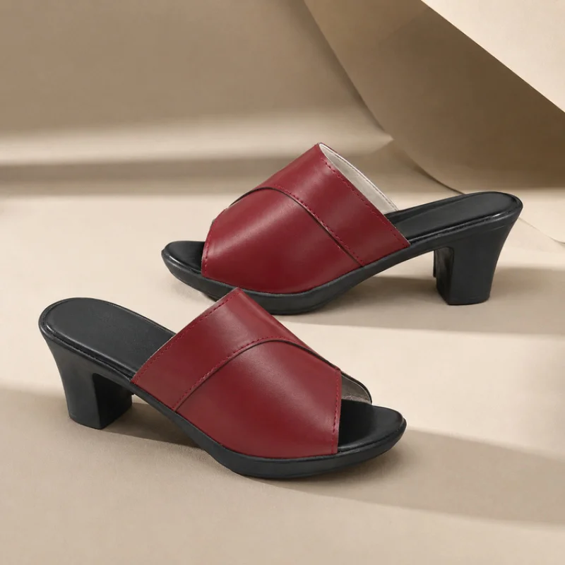 High-heeled women's sandals are fashionable and versatile2026Women's thick-heeled soft leather soft-soled open-toe mid-heel slip
High-heeled women's sandals are fashionable and versatile2026Women's thick-heeled soft leather soft-soled open-toe mid-heel slip