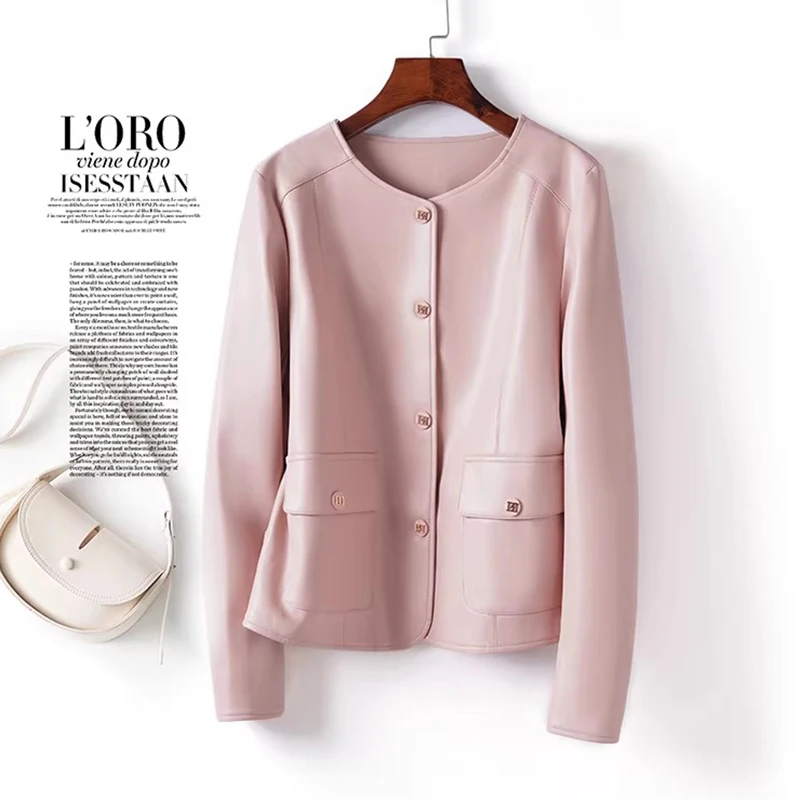 New Women Spring Autumn Split Leather Jacket Fashion O-Neck Long Sleeve Loose Short Coat Casual Wide-waisted Leather Jacket
New Women Spring Autumn Split Leather Jacket Fashion O-Neck Long Sleeve Loose Short Coat Casual Wide-waisted Leather Jacket