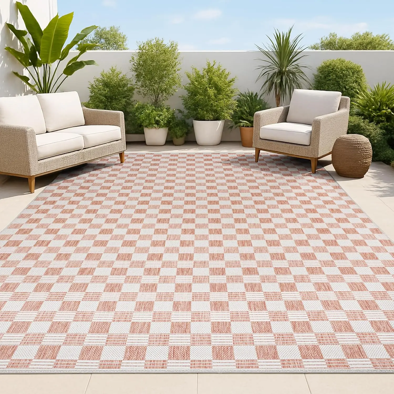Cottage Checkerboard Indoor Outdoor Area Rug 4X6 Salmon/Cream, Aimee Traditional for Backyard, Patio, Porch, Easy-Cleaning, H
Cottage Checkerboard Indoor Outdoor Area Rug 4X6 Salmon/Cream, Aimee Traditional for Backyard, Patio, Porch, Easy-Cleaning, H