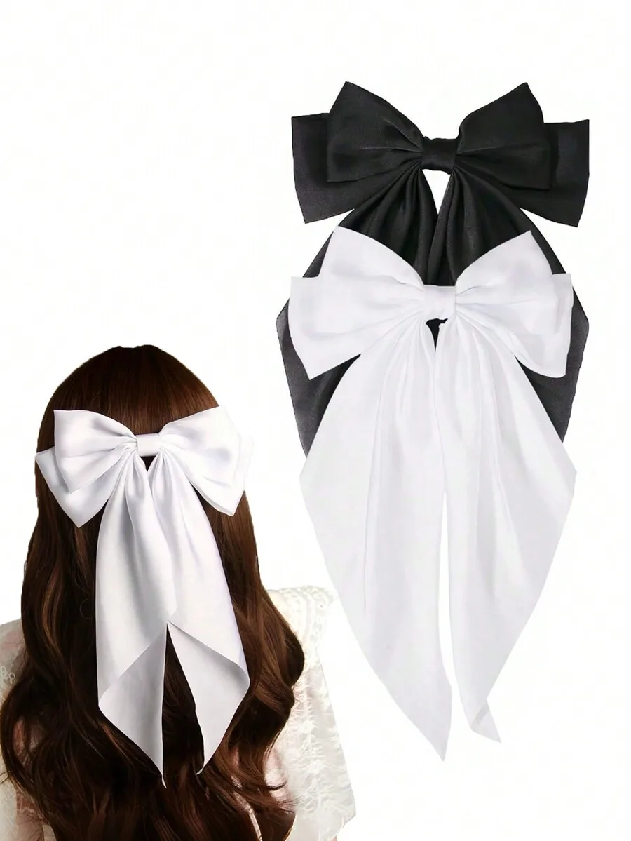 Large Bow Hair Clips For Women Big Satin Bowknot With Long Tail Wedding Party Daily Valentines Day Hair Accessories
Large Bow Hair Clips For Women Big Satin Bowknot With Long Tail Wedding Party Daily Valentines Day Hair Accessories