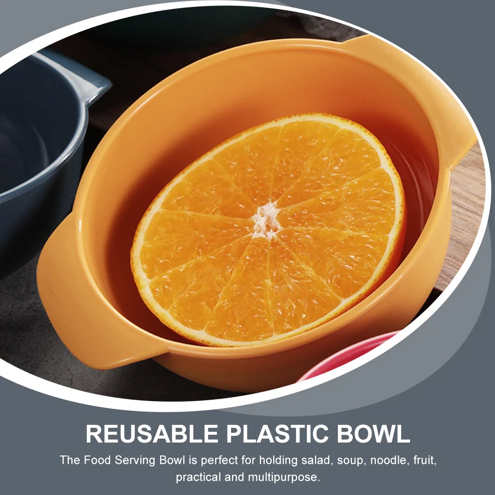 4Pcs Colored Salad Bowls Set Plastic Reusable Food Bowl Double Handle for Soup Ramen Noodle Fruit Dishwasher Safe
4Pcs Colored Salad Bowls Set Plastic Reusable Food Bowl Double Handle for Soup Ramen Noodle Fruit Dishwasher Safe