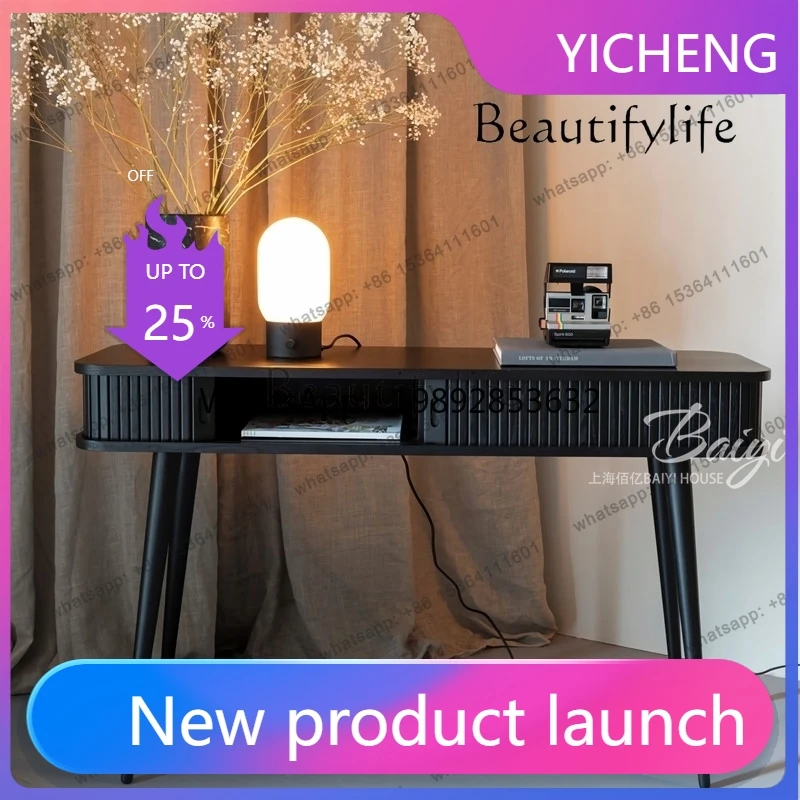 LYY American rural retro black solid wood desk French simple entrance table European solid wood desk
LYY American rural retro black solid wood desk French simple entrance table European solid wood desk