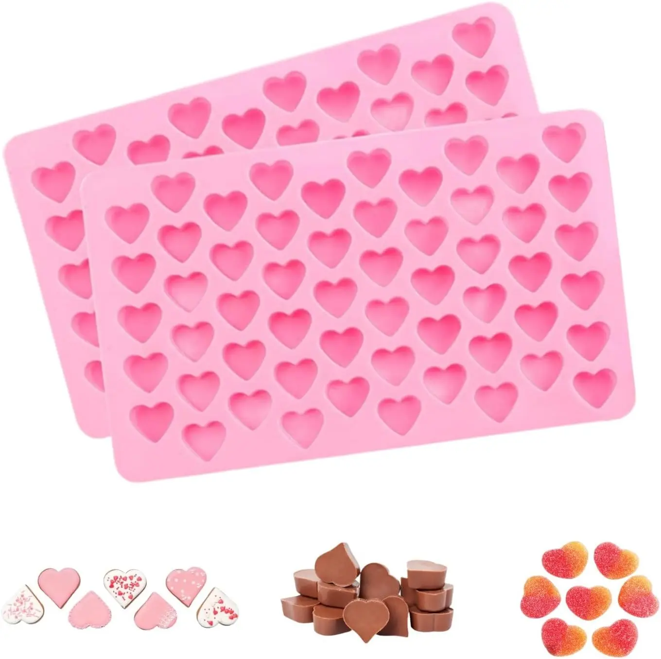 2 Pack Heart Silicone Molds Non-Stick Food Grade Silicone Molds Baking Mold Reusable Candy Mold,Used for Jelly, Chocolate,candle
2 Pack Heart Silicone Molds Non-Stick Food Grade Silicone Molds Baking Mold Reusable Candy Mold,Used for Jelly, Chocolate,candle