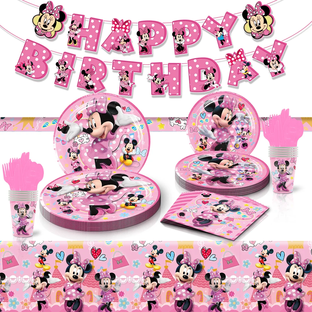 Minnie Mouse Party Decoration Balloons Pink Minnie Disposable Tableware Set Tablecloth Baby Shower Girls Birthday Party Supplies
Minnie Mouse Party Decoration Balloons Pink Minnie Disposable Tableware Set Tablecloth Baby Shower Girls Birthday Party Supplies