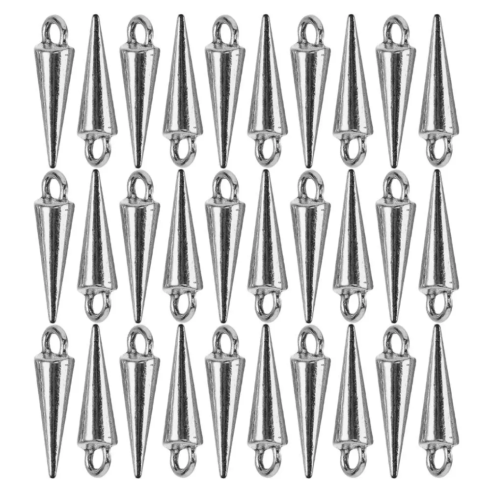 30Pcs Zinc Alloy Cone Charms for Jewelry Making DIY Pendant Crafts Gothic Silver Spike Beads Long Dangles Necklaces Bracelets
30Pcs Zinc Alloy Cone Charms for Jewelry Making DIY Pendant Crafts Gothic Silver Spike Beads Long Dangles Necklaces Bracelets