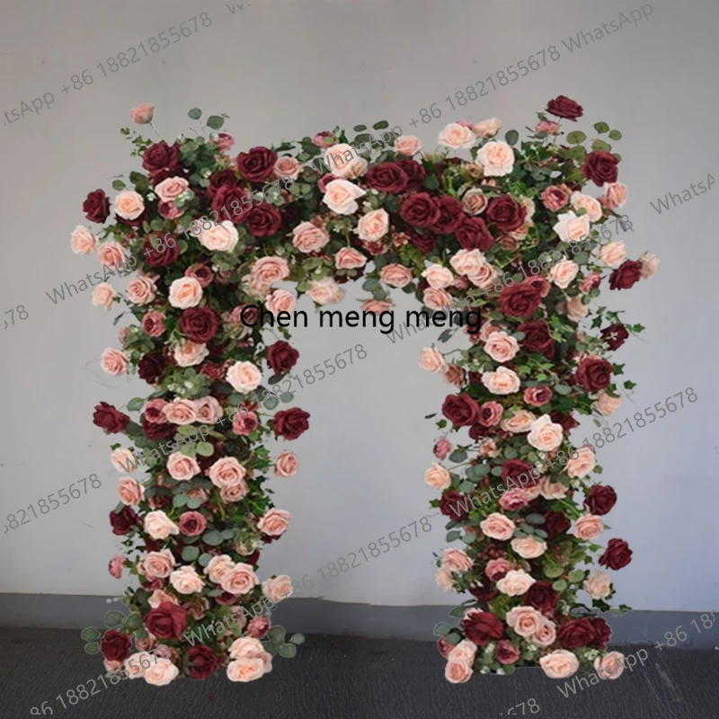 Burgundy Pink Rose Green Eucalyptus Leaves Floral Row Arrangement Wedding Backdrop Arch Frame Decor Event Stage Flower props
Burgundy Pink Rose Green Eucalyptus Leaves Floral Row Arrangement Wedding Backdrop Arch Frame Decor Event Stage Flower props