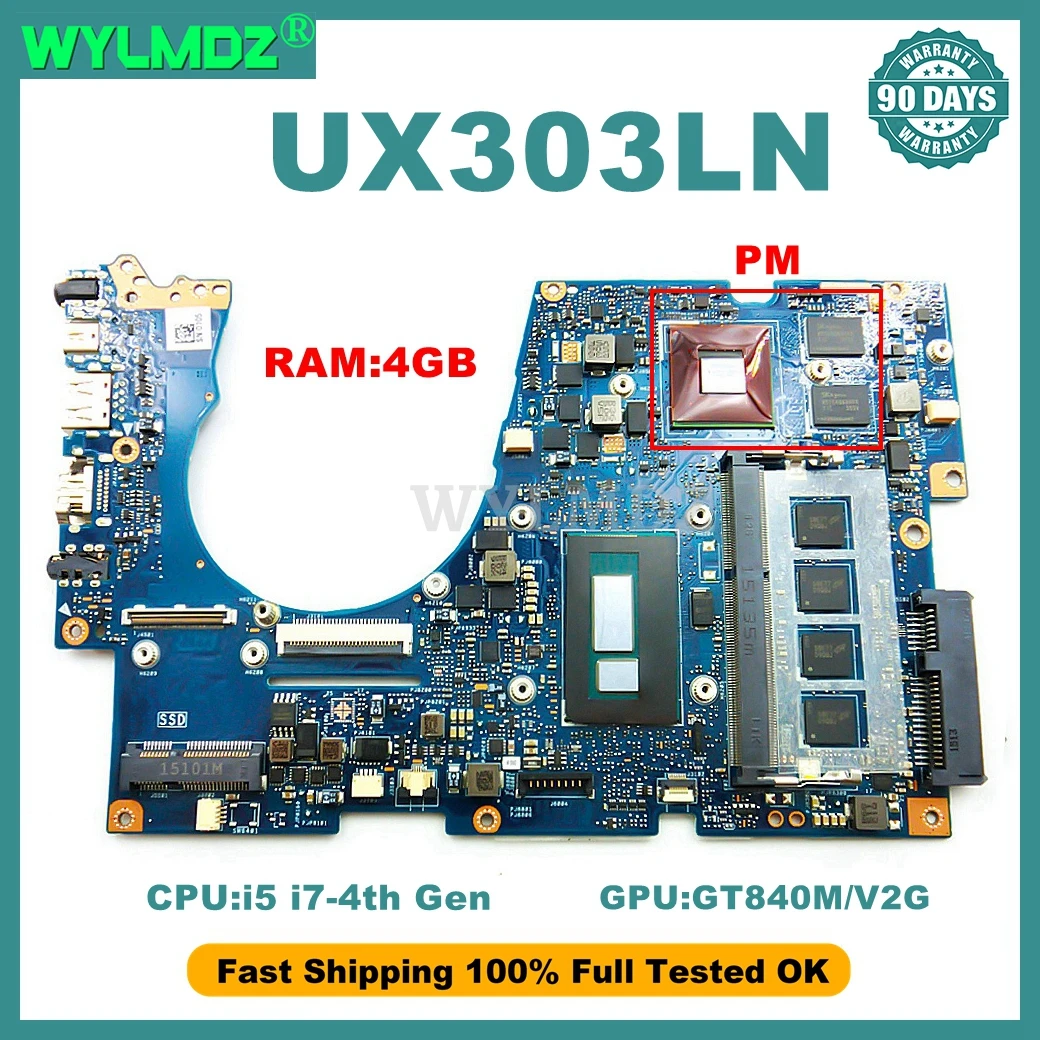 UX303LN Motherboard for Asus UX303L UX303LA UX303LNB UX303LAB UX303LB Laptop Mainboard i5 i7-4th Gen CPU 4GB-RAM GPU-GT840M Test
UX303LN Motherboard for Asus UX303L UX303LA UX303LNB UX303LAB UX303LB Laptop Mainboard i5 i7-4th Gen CPU 4GB-RAM GPU-GT840M Test