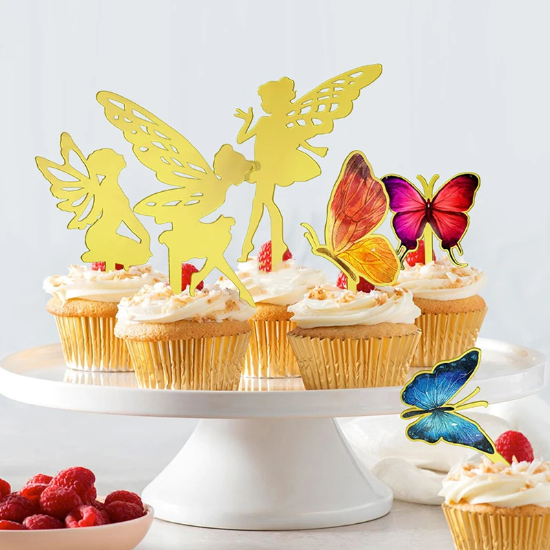6pcs Fairy Butterfly Happy Birthday Cake Toppers Acrylic Angel Cake Topper For Birthday Party Cake Decorations Supplies
6pcs Fairy Butterfly Happy Birthday Cake Toppers Acrylic Angel Cake Topper For Birthday Party Cake Decorations Supplies