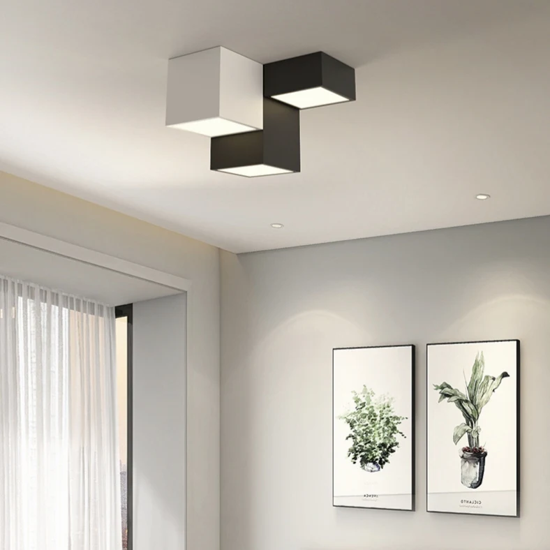 New Simple Black-and-white Box-shaped Square Ceiling Lights for Living Room Bedroom Small-sized Apartment Restaurant Main Light
New Simple Black-and-white Box-shaped Square Ceiling Lights for Living Room Bedroom Small-sized Apartment Restaurant Main Light