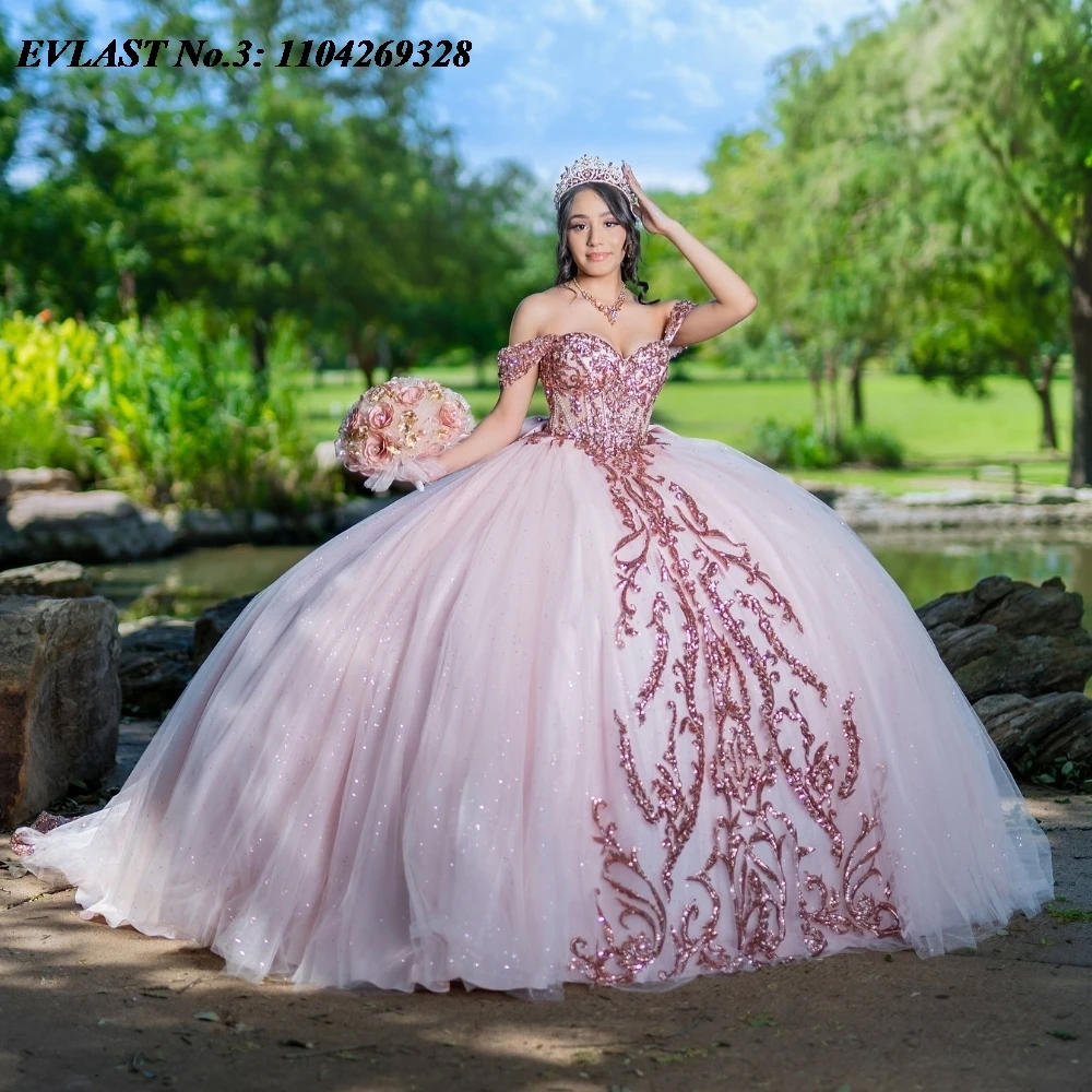 EVLAST индивидуальное светло-розовое платье Quinceanera, бальное платье с блестками, аппликация, корсет с бисером, Sweet 16, Vestido De 15 Anos E3Q392
EVLAST индивидуальное светло-розовое платье Quinceanera, бальное платье с блестками, аппликация, корсет с бисером, Sweet 16, Vestido De 15 Anos E3Q392
