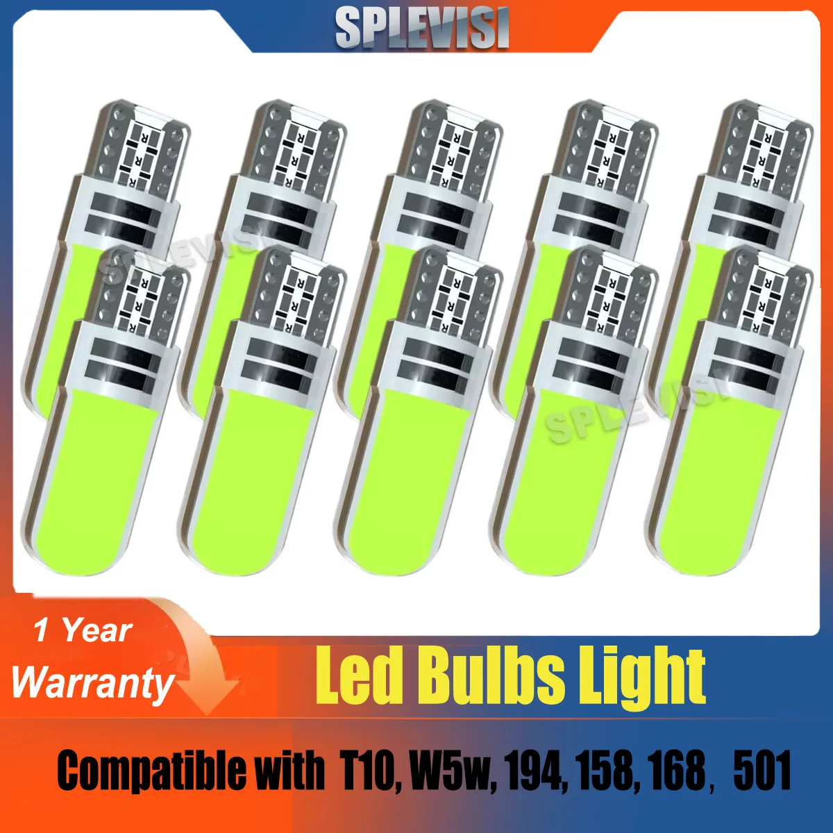 10PCS T10 W5W LED Bulb 12V COB Gren Car Interior Dome Reading Glove Box Door Trunk License Plate Lights
10PCS T10 W5W LED Bulb 12V COB Gren Car Interior Dome Reading Glove Box Door Trunk License Plate Lights