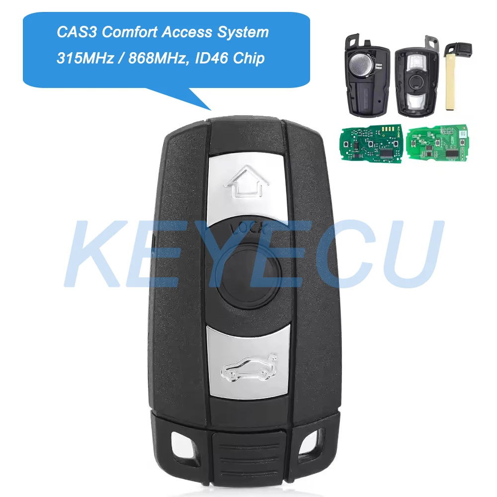 Keyecu For BMW 3 5 Series X5 X6 Z4 E70 CAS3 Comfort Access System Smart Remote Key Fob 315MHz 433MHz 868MHz With ID46 Chip
Keyecu For BMW 3 5 Series X5 X6 Z4 E70 CAS3 Comfort Access System Smart Remote Key Fob 315MHz 433MHz 868MHz With ID46 Chip