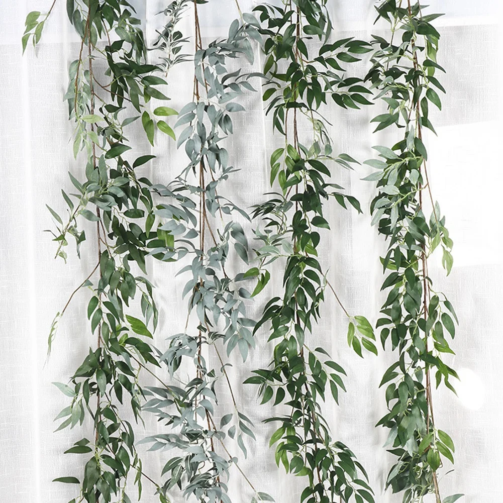165cm Fake Eucalyptus Rattan Artificial Plants Vine Green Willow Leaf Silk Ivy Wall Hanging Garland For Home Wedding Party Decor
165cm Fake Eucalyptus Rattan Artificial Plants Vine Green Willow Leaf Silk Ivy Wall Hanging Garland For Home Wedding Party Decor