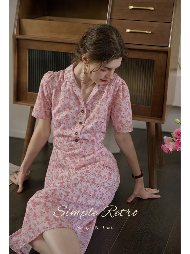 SimpleRetro Summer Night Flower Language Minimalist Suit Collar Floral Dress Women's Short Sleeve A-Line Long Dress
SimpleRetro Summer Night Flower Language Minimalist Suit Collar Floral Dress Women's Short Sleeve A-Line Long Dress