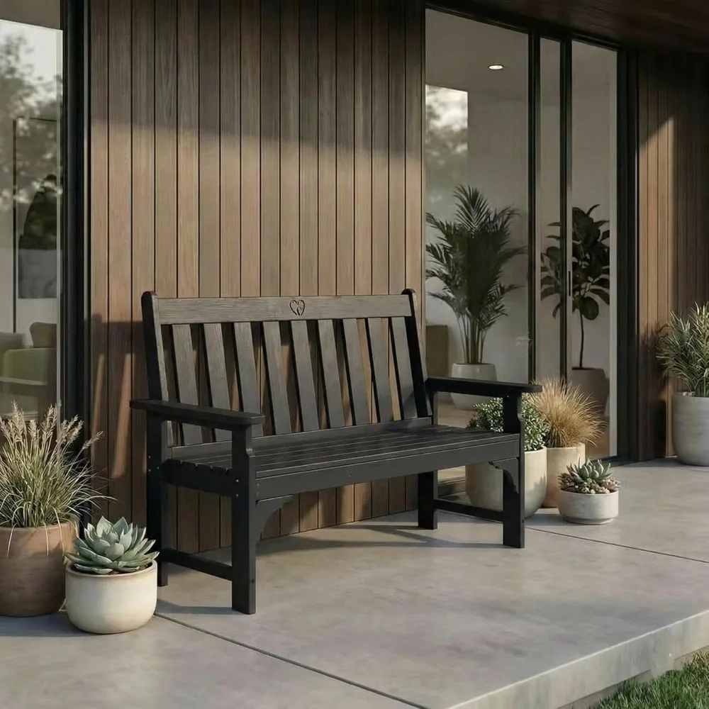 2-Person Outdoor Garden Bench, HDPE All-Weather Patio Bench with Backrest & Armrests, Heavy Duty Outdoor Seating, Customized
2-Person Outdoor Garden Bench, HDPE All-Weather Patio Bench with Backrest & Armrests, Heavy Duty Outdoor Seating, Customized