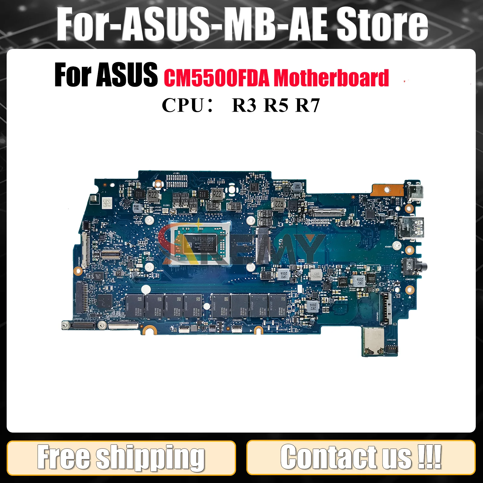 CM5500FDA Laptop Motherboard For ASUS Chromebook CM5500F CM5500FDA Notebook Mainboard With R3 R5 R7 CPU 100% tests OK fast ship
CM5500FDA Laptop Motherboard For ASUS Chromebook CM5500F CM5500FDA Notebook Mainboard With R3 R5 R7 CPU 100% tests OK fast ship