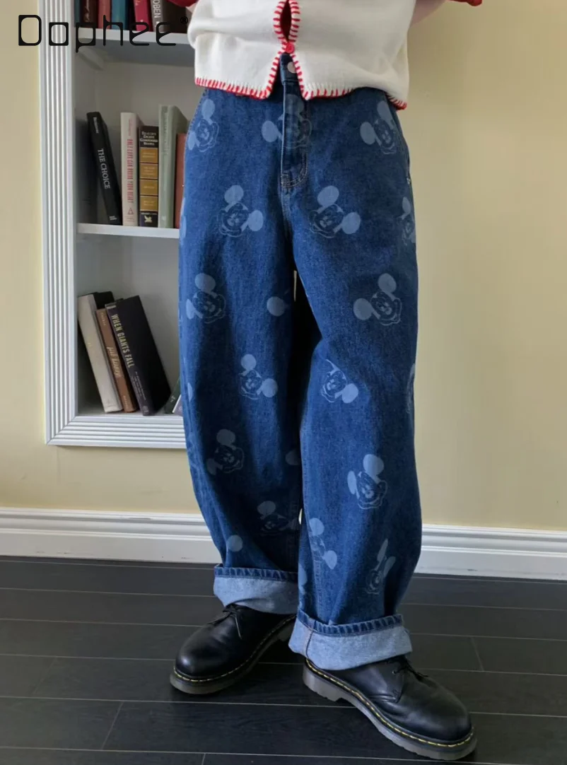 Spring Autumn Full Print Straight-leg Jeans Loose Versatile Age-reducing Trendy Unisex Cartoon Jeans Blue Jeans for Women
Spring Autumn Full Print Straight-leg Jeans Loose Versatile Age-reducing Trendy Unisex Cartoon Jeans Blue Jeans for Women