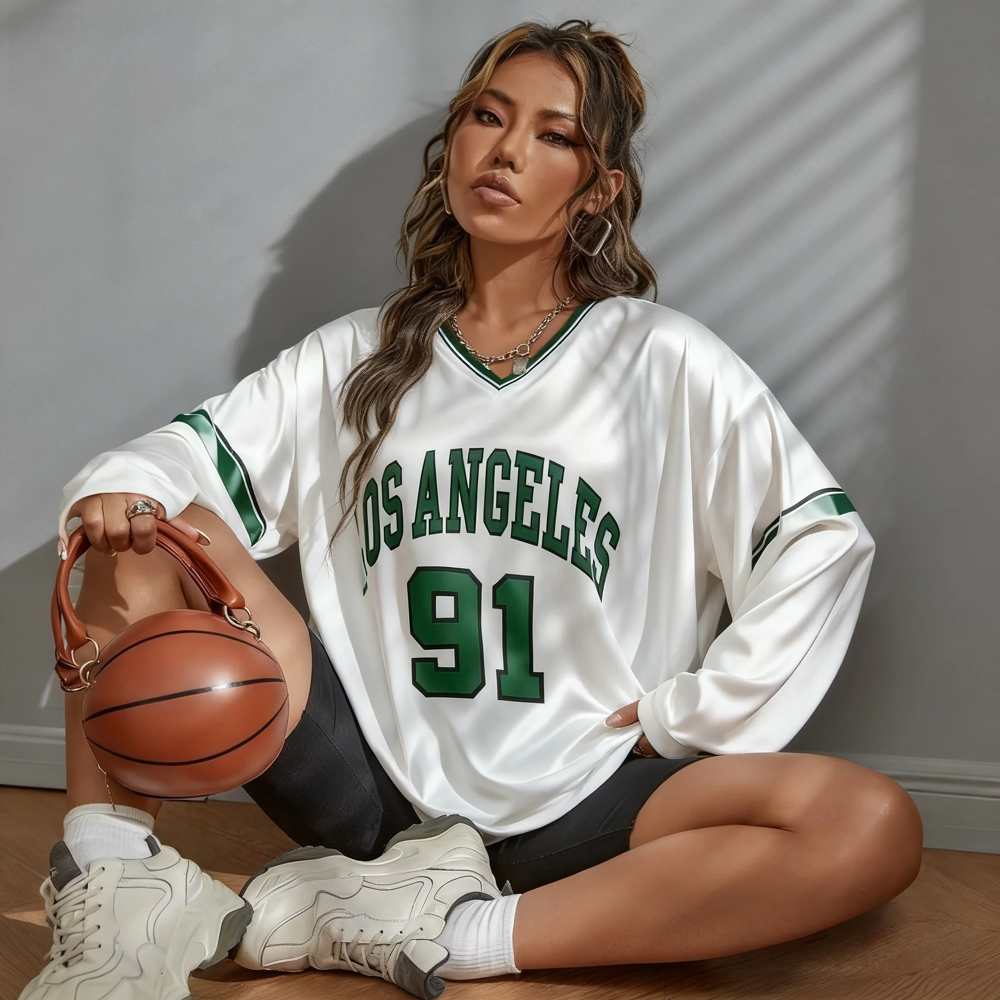 Popular Spring and Autumn American Street Los Angeles Oversized Shirt Women's Y2K Long Sleeve T-shirt Trendy Sports Fashion
Popular Spring and Autumn American Street Los Angeles Oversized Shirt Women's Y2K Long Sleeve T-shirt Trendy Sports Fashion