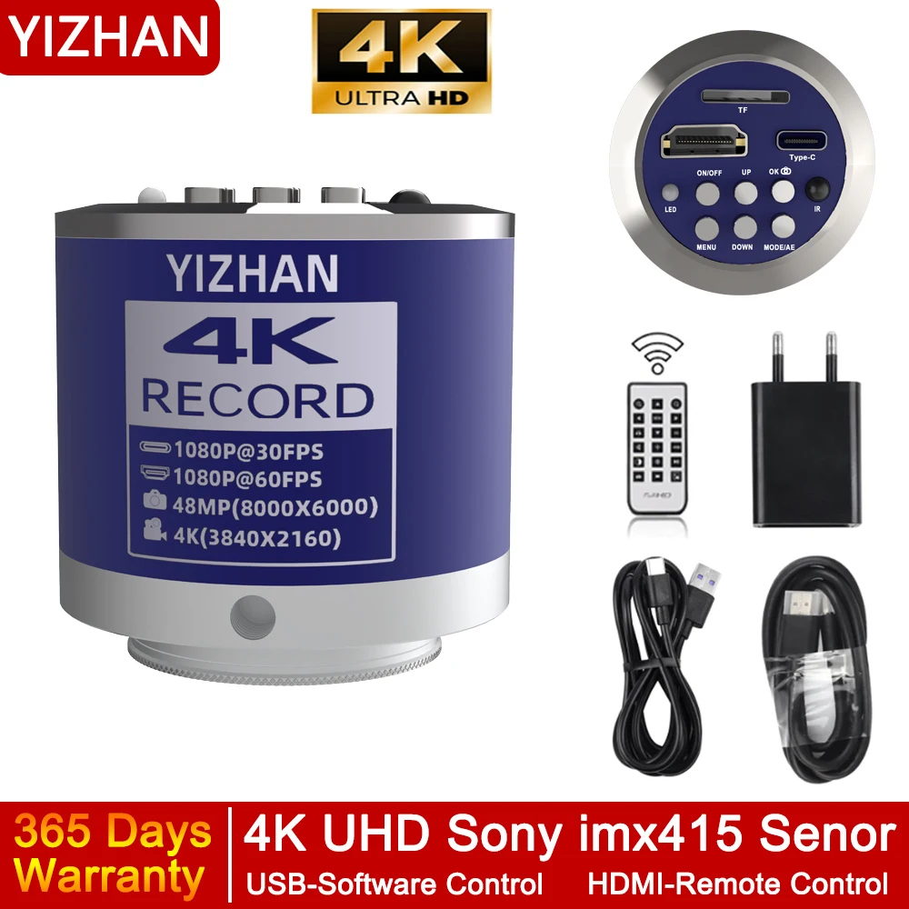 YIZHAN 4K HDMI USB-C Output imx323 imx415 imx678 Sensor Digital Industrial Microscope Camera With Software For Soldering Repair
YIZHAN 4K HDMI USB-C Output imx323 imx415 imx678 Sensor Digital Industrial Microscope Camera With Software For Soldering Repair
