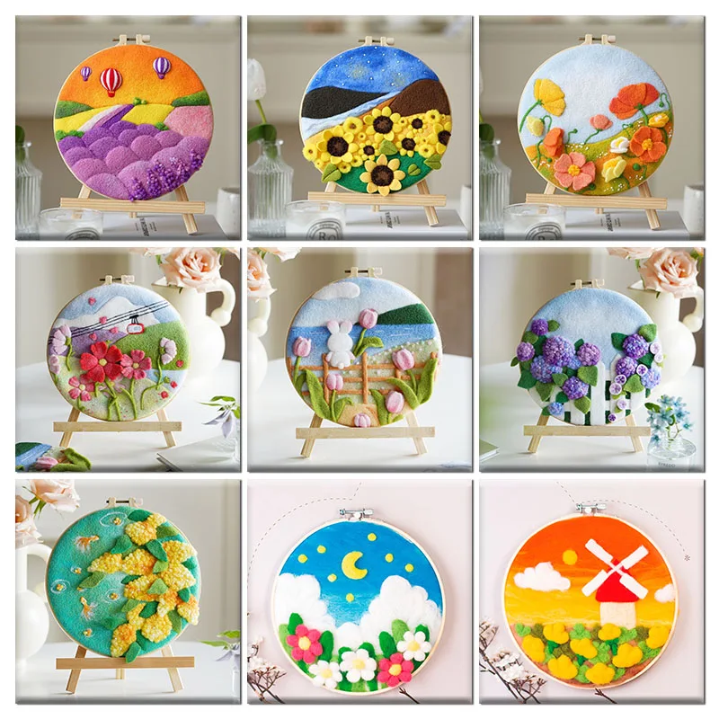 CHENISTORY Wool Felting Painting Kit Wool Felting Landscape Handmade Felt Needle Pack Felting Flower Diy Materials Accessories
CHENISTORY Wool Felting Painting Kit Wool Felting Landscape Handmade Felt Needle Pack Felting Flower Diy Materials Accessories