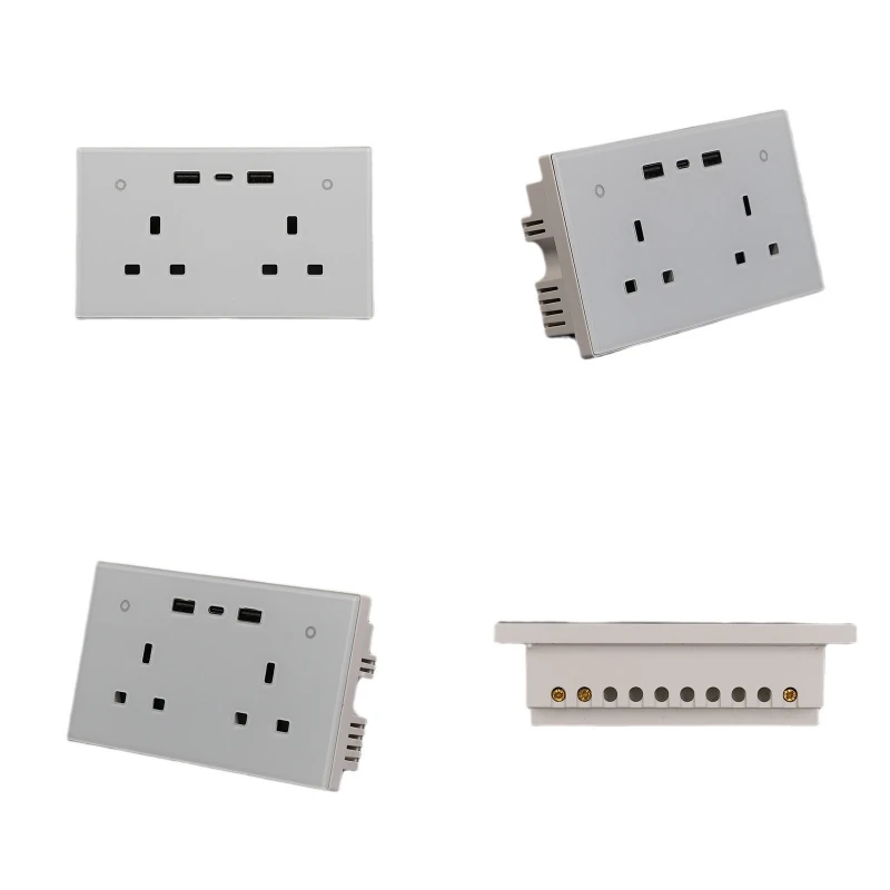 WiFi smart home British standard 2-position wall socket power meter function UK + 2USB + Type C
WiFi smart home British standard 2-position wall socket power meter function UK + 2USB + Type C