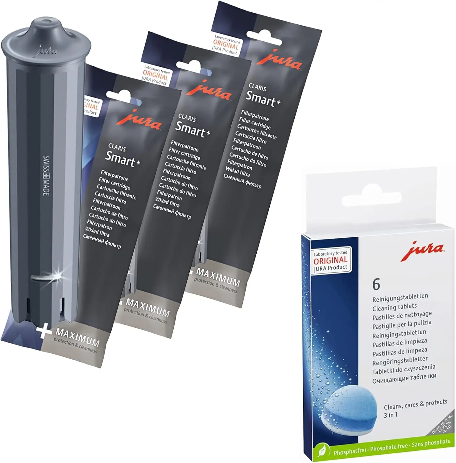 Compatible Water Filters & Cleaning Tablets Set for Select Coffee Machines - 3 Filters + 6 Tablets
Compatible Water Filters & Cleaning Tablets Set for Select Coffee Machines - 3 Filters + 6 Tablets